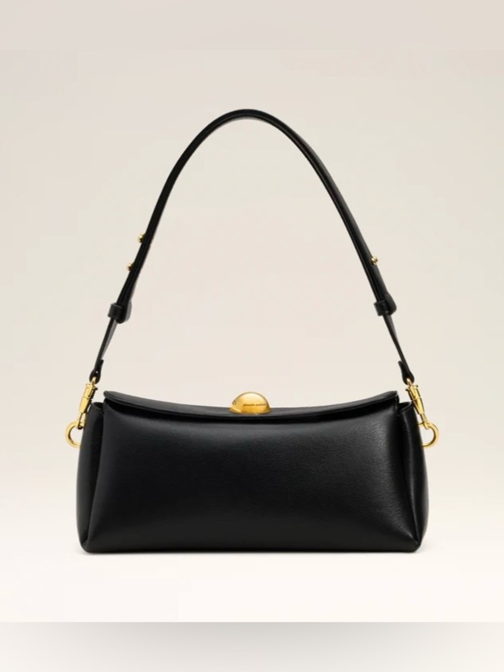 NEW AMI Paris BLACK COW LEATHER CARROUSEL BAG